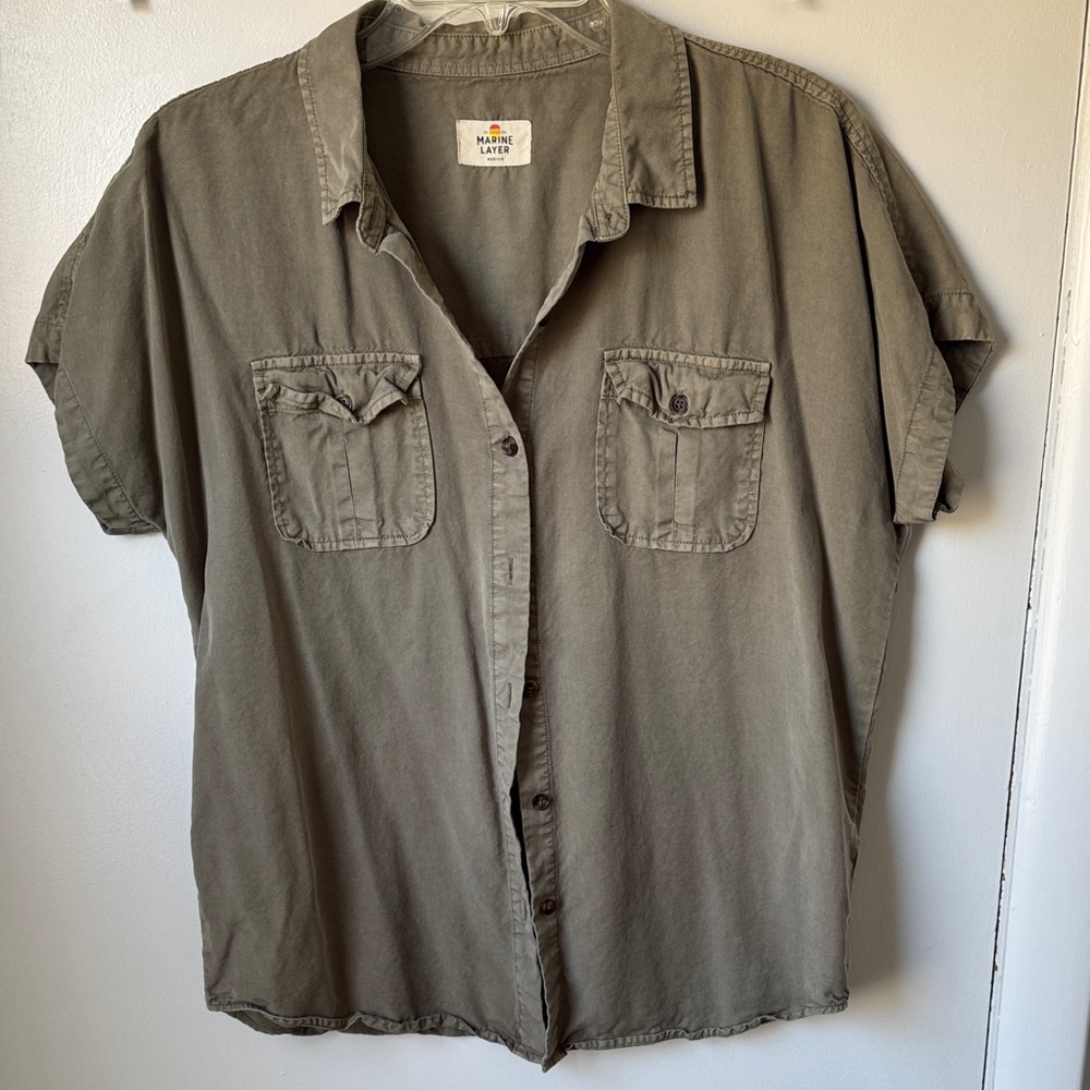 Marine Layer Women’s Casual Khaki Button Down Shirt